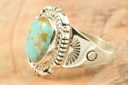 Genuine Number 8 Mine Turquoise Sterling Silver Ring
